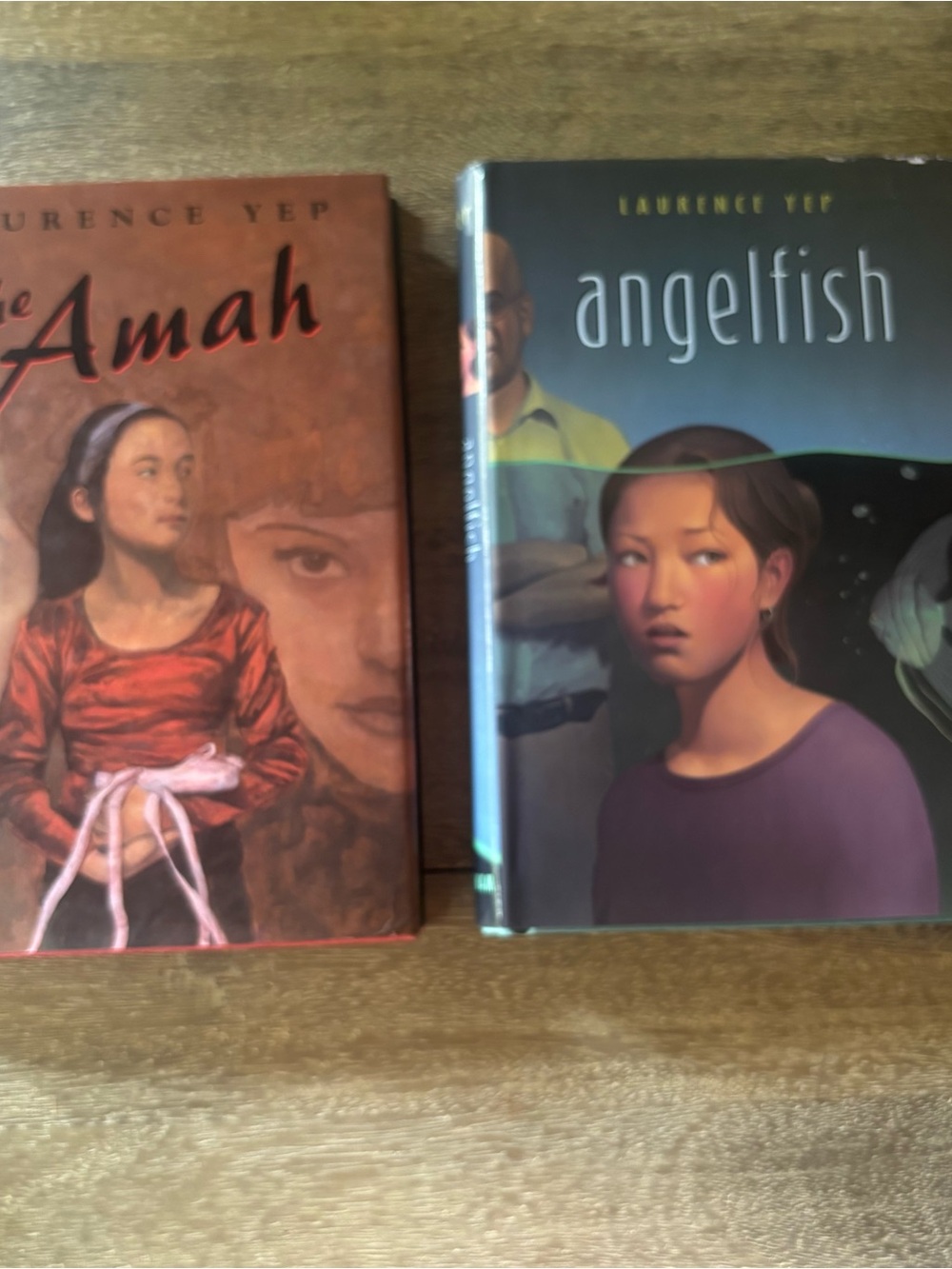 Lot of 2 Laurence Yep Hardcover Books - The Amah and Angelfish